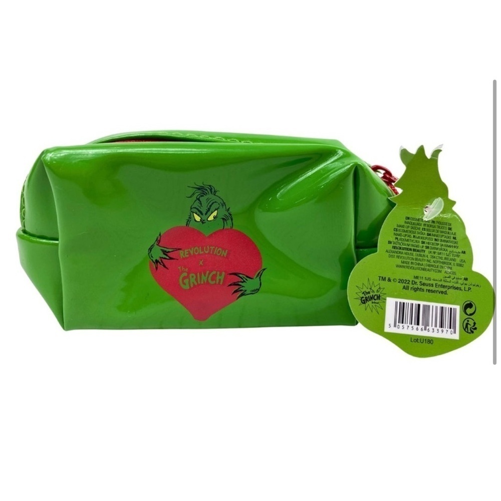 NWT The Grinch x Revolution Beauty MINI Zip PVC Cosmetic Pouch Green - Picture 3 of 4
